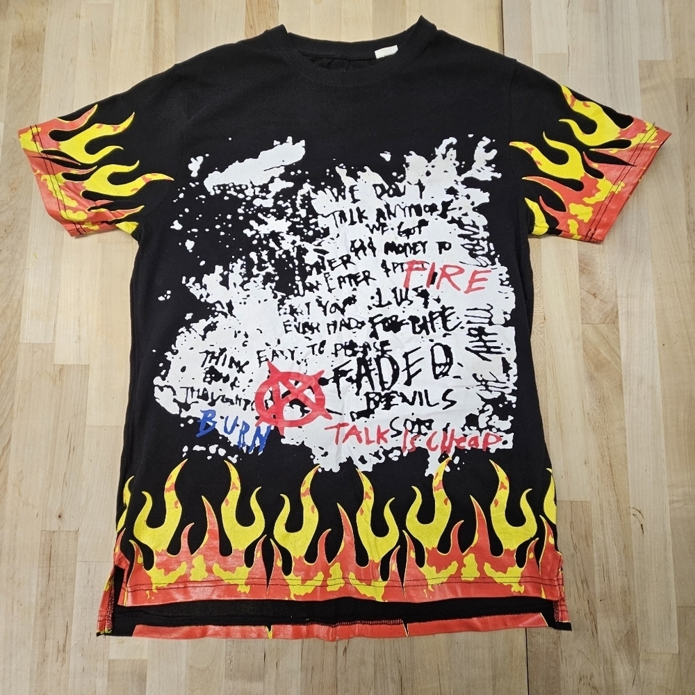 FWRD DENIM HELL ON EARTH TOUR CONCERT TEE T SHIRT Mens Large All Over Print Y2K
